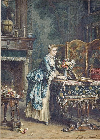 Blumen arrangieren von Emile Pierre Metzmacher